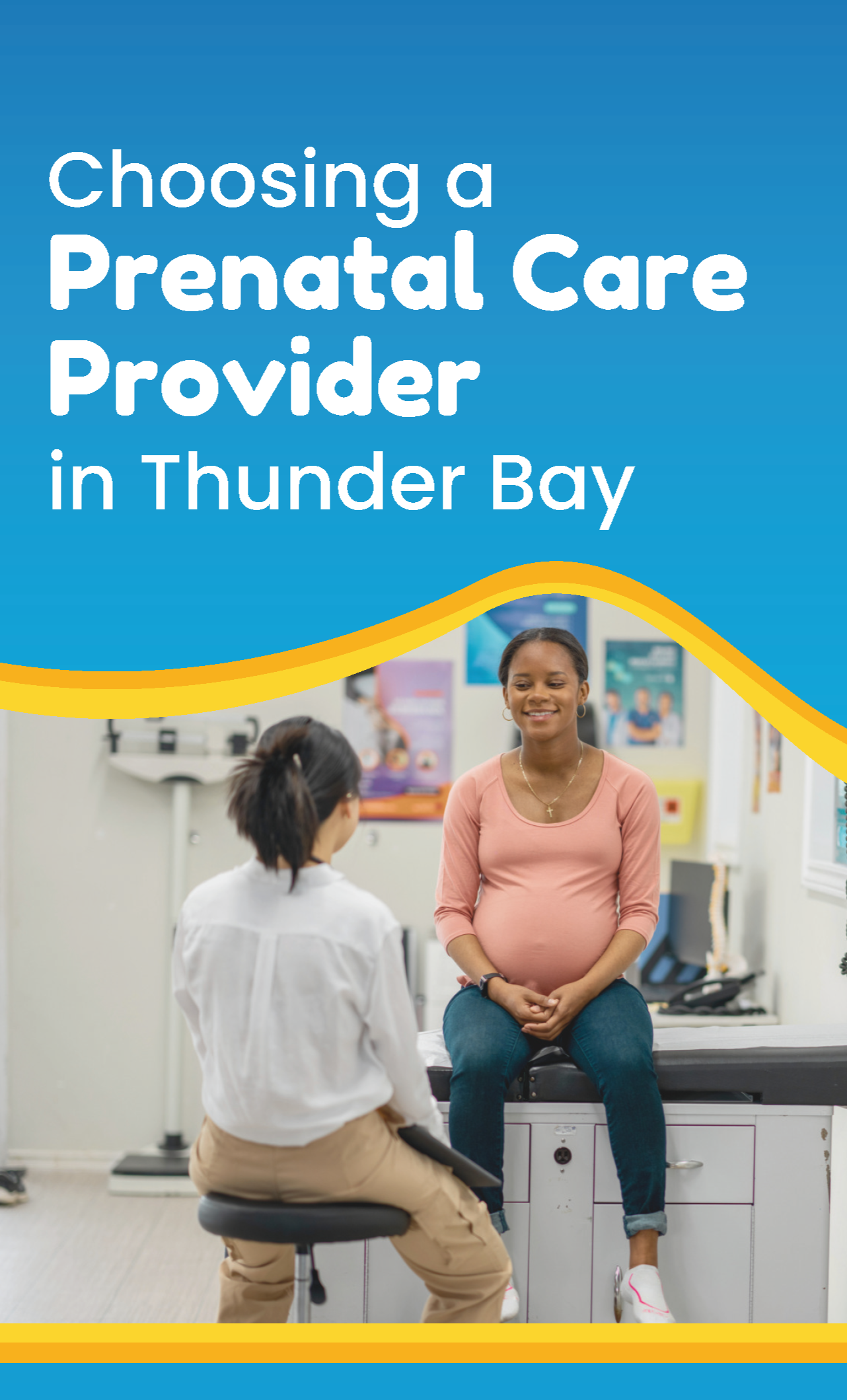 a pregnant person sits with a health professional